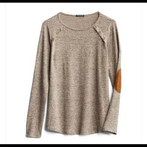 Pink Clover Luna Elbow Patch Knit Top